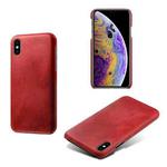 For iPhone XS Max Calf Texture PC + PU Phone Case(Red)