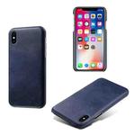 For iPhone X / XS Calf Texture PC + PU Phone Case(Blue)