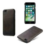 For iPhone SE 2022 / SE 2020 / 8 / 7 Calf Texture PC + PU Phone Case(Black)