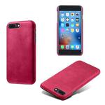 Calf Texture PC + PU Phone Case For iPhone 8 Plus & 7 Plus(Rose Red)