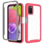 For Samsung Galaxy A03S 164mm Starry Sky Solid Color Series Shockproof PC + TPU Protective Phone Case(Rose Red)