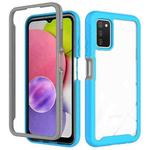 For Samsung Galaxy A03S 164mm Starry Sky Solid Color Series Shockproof PC + TPU Protective Phone Case(Light Blue)