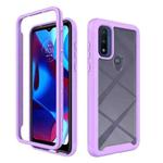 For Motorola Moto G Pure Starry Sky Solid Color Series Shockproof PC + TPU Protective Phone Case(Purple)