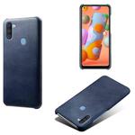 Calf Texture  PC + PU Phone Case For Samsung Galaxy A11(Blue)