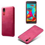 Calf Texture  PC + PU Phone Case For Samsung Galaxy A2 Core(Rose Red)