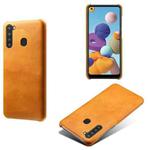 Calf Texture  PC + PU Phone Case For Samsung Galaxy A21(Orange)