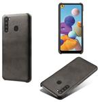 Calf Texture  PC + PU Phone Case For Samsung Galaxy A21(Black)