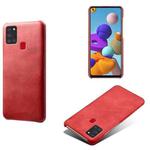 Calf Texture  PC + PU Phone Case For Samsung Galaxy A21S(Red)
