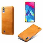 For Samsung Galaxy M10 Calf Texture  PC + PU Phone Case(Orange)