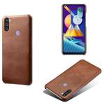 For Samsung Galaxy M11 Calf Texture  PC + PU Phone Case(Brown)