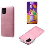 For Samsung Galaxy M31S Calf Texture  PC + PU Phone Case(Pink)