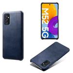 For Samsung Galaxy M52 5G Calf Texture  PC + PU Phone Case(Blue)