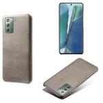 For Samsung Galaxy Note20 Calf Texture  PC + PU Phone Case(Grey)