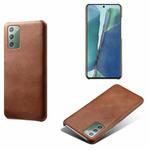 For Samsung Galaxy Note20 Calf Texture  PC + PU Phone Case(Brown)