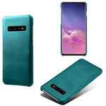 For Samsung Galaxy S10 Calf Texture  PC + PU Phone Case(Green)