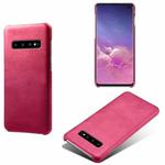 For Samsung Galaxy S10 Calf Texture  PC + PU Phone Case(Rose Red)