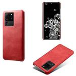 For Samsung Galaxy S20 Ultra Calf Texture  PC + PU Phone Case(Red)