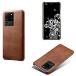 For Samsung Galaxy S20 Ultra Calf Texture  PC + PU Phone Case(Brown)
