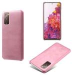 For Samsung Galaxy S20 FE Calf Texture  PC + PU Phone Case(Pink)