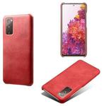 For Samsung Galaxy S20 FE Calf Texture  PC + PU Phone Case(Red)