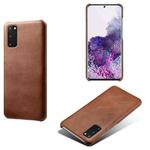 For Samsung Galaxy S20 Calf Texture  PC + PU Phone Case(Brown)