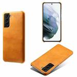 For Samsung Galaxy S22 Calf Texture  PC + PU Phone Case(Orange)