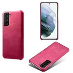 For Samsung Galaxy S22 Calf Texture  PC + PU Phone Case(Rose Red)