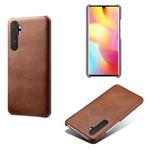 For Xiaomi Mi Note 10 Lite Calf Texture PC + PU Phone Case(Brown)