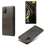 For Xiaomi Poco M3 Calf Texture PC + PU Phone Case(Black)