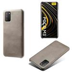 For Xiaomi Poco M3 Calf Texture PC + PU Phone Case(Grey)
