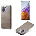 For Xiaomi Mi 11 Pro Calf Texture PC + PU Phone Case(Grey)