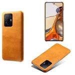 For Xiaomi Mi 11T / 11T Pro Calf Texture PC + PU Phone Case(Orange)