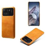 For Xiaomi Mi 11 Ultra Calf Texture PC + PU Phone Case(Orange)