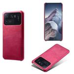 For Xiaomi Mi 11 Ultra Calf Texture PC + PU Phone Case(Rose Red)