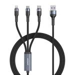 JOYROOM S-1260G5 3 in 1 USB to 8 Pin + USB-C / Type-C + Micro USB Fast Charging Cable, Cable Length: 1.2m(Black)