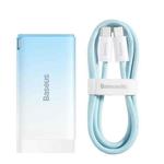 Baseus CCGP050003 GaN3 Pro 65W Dual USB-C / Type-C + USB GaN Fast Charger + 1m Dynamic Series 100W USB-C / Type-C to USB-C / Type-C Fast Charging Data Cable Set, CN Plug(Blue)