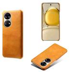 For Huawei P50 Calf Texture PC + PU Phone Case(Orange)