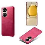 For Huawei P50 Calf Texture PC + PU Phone Case(Rose Red)