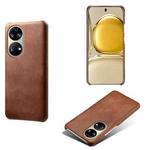 For Huawei P50 Calf Texture PC + PU Phone Case(Brown)