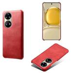 For Huawei P50 Pro Calf Texture PC + PU Phone Case(Red)
