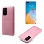 For Huawei P40 Calf Texture PC + PU Phone Case(Pink)