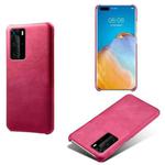For Huawei P40 Pro Calf Texture PC + PU Phone Case(Rose Red)
