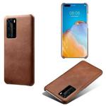 For Huawei P40 Pro Calf Texture PC + PU Phone Case(Brown)