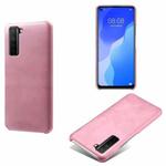 For Huawei nova 7 SE Calf Texture PC + PU Phone Case(Pink)