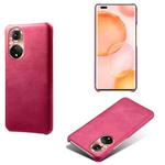 For Honor 50 Pro Calf Texture PC + PU Phone Case(Rose Red)