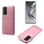 For Honor V40 5G Calf Texture PC + PU Phone Case(Pink)