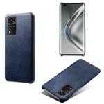 For Honor V40 5G Calf Texture PC + PU Phone Case(Blue)