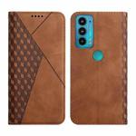 For Motorola Edge 20 Skin Feel Magnetic Leather Phone Case(Brown)