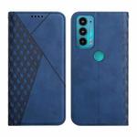 For Motorola Edge 20 Skin Feel Magnetic Leather Phone Case(Blue)