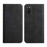For Samsung Galaxy A03s 164mm Skin Feel Magnetic Leather Phone Case(Black)
